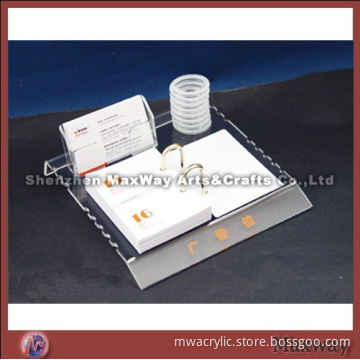 Pure High-quality Acrylic Calendar Holder Stand with Pen Holder and Name Card Holder